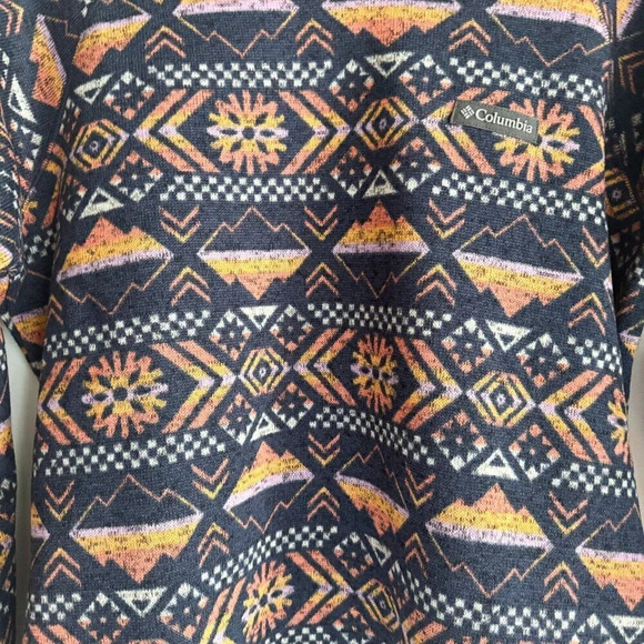 Columbia Sweater Weathe Fleece Crew  Shirt Pullover Nocturnal Pinecones XL - Picture 6 of 13